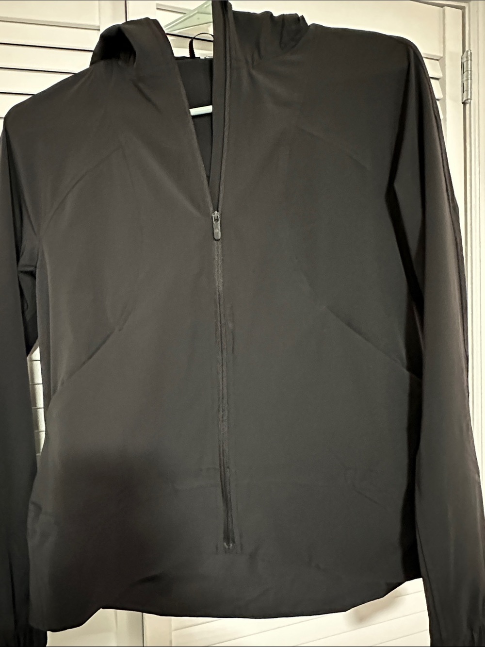 lululemon athletica Black Hooded Half-Zip Bomber Jacket